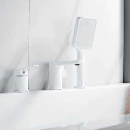 Смеситель на борт ванны Shevanik S9912C, белый, артикул S9912C