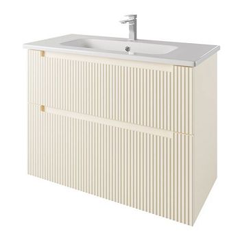 Тумба с раковиной подвесная Dreja Euphoria 100 см, бежевый