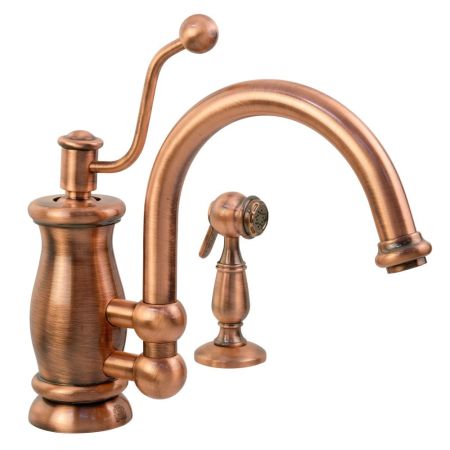 CUCINA VIVALDI Смеситель для кухни моноком., на два отв. с лейкой, медь