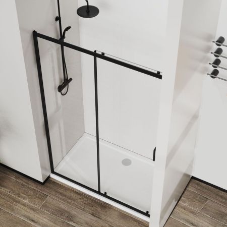 Душевая дверь City VDS-5CT110CLB, 1100, черный, стекло прозрачное, артикул VDS-5CT110CLB