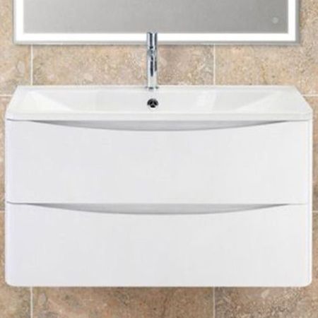 Тумба под раковину BelBagno ACQUA-800-2C-SO-BL подвесная Bianco Lucido ACQUA-800-2C-SO-BL BelBagno, артикул ACQUA-800-2C-SO-BL