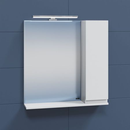 Зеркальный шкаф Санта Марс 70 см, 700283, с подсветкой, белый