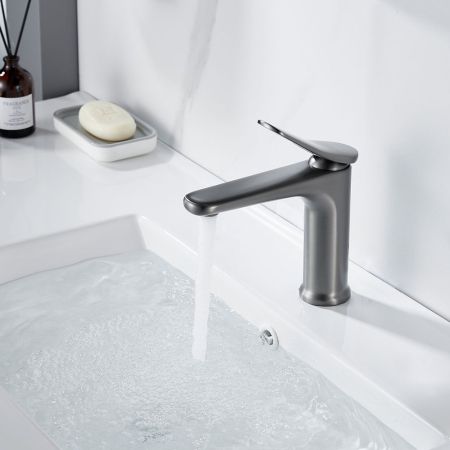 Смеситель для раковины Shevanik S4701T, оружейная сталь