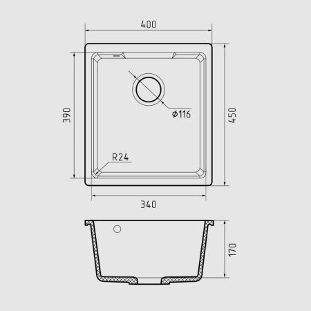 Кухонная мойка GranFest URBAN 4540, песочный, артикул 4540 песочный