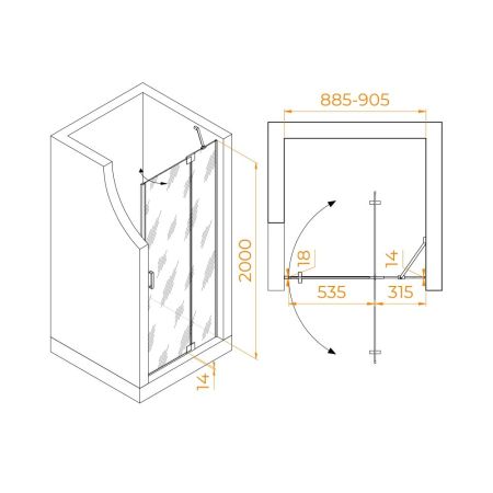 Душевая дверь RGW HO-014B 900