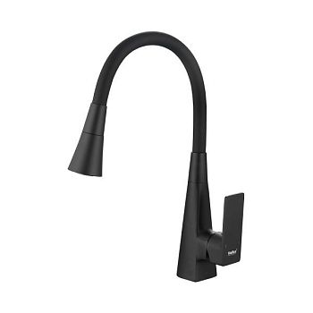 Смеситель для кухни с гибким изливом и режимом душ Haiba HB73823-7, черный