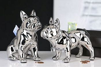 Casablanca, керамическая копилка "Бульдоги", цвет серебристый (продаются парой)