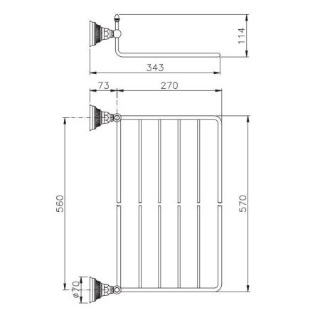 Nicolazzi Impero Полотенцедержатель-поллочка, цвет: золото