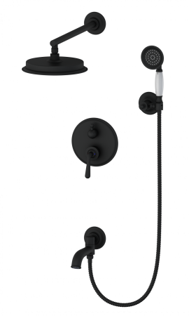 Душевая система встраиваемая WONZON & WOGHAND STEAM, Черный матовый (WW-88939008-MB), артикул WW-88939008-MB