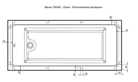 Акриловая ванна Aquanet Grace 180x80 (с каркасом), артикул 00292067