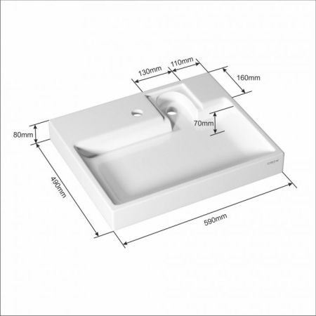 Раковина Санта Лидер 60 x 50 см над стиральной машиной (900102)