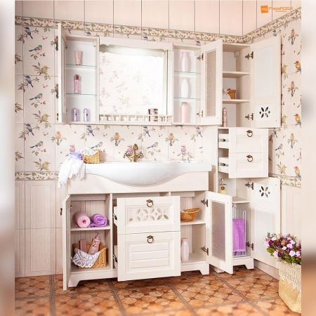 Комплект мебели для ванной Бриклаер КАНТРИ 120K, бежевый, артикул КАНТРИ 120K