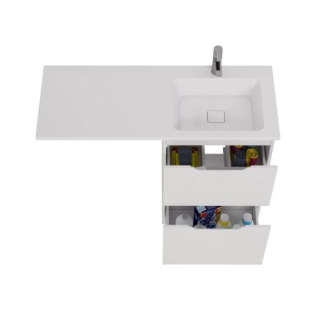 Тумба с раковиной напольная Dreja Bona 60 см, белый, артикул 99-0451-com