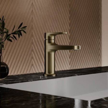 Смеситель для раковины BELZ B10713-5, брашированное золото