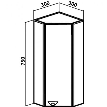 Подвесной шкаф Runo Кредо 30 4620750022525 угловой Белый