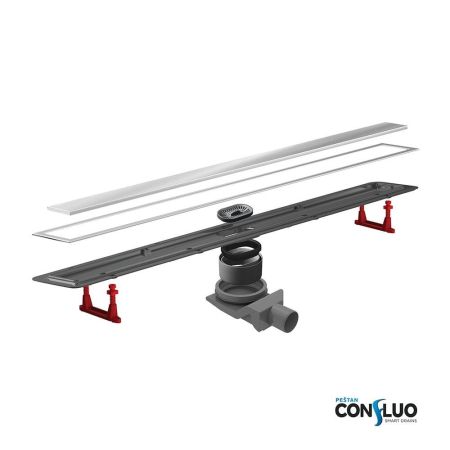 Душевой лоток, Bettoserb, Premium, ширина, мм-136, длина, мм-650, высота, мм-117, монтаж-в пол, пропускная способность, л/сек-0,8, выход Ø50 мм, поворот базы 360°, сифон-есть, материал сифона-полипропилен, опоры-есть, декоративная решетка-есть, двухсторон