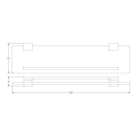 Полка стеклянная BELZ B90807, брашированное золото, артикул B90807