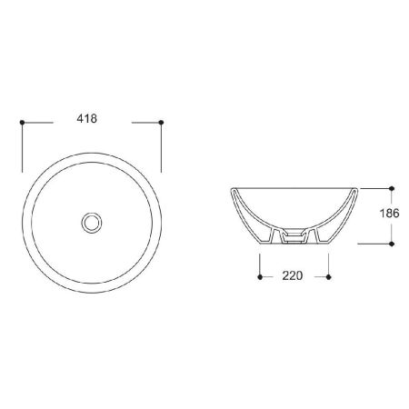 Умывальник GURAL Top D=42 накладной