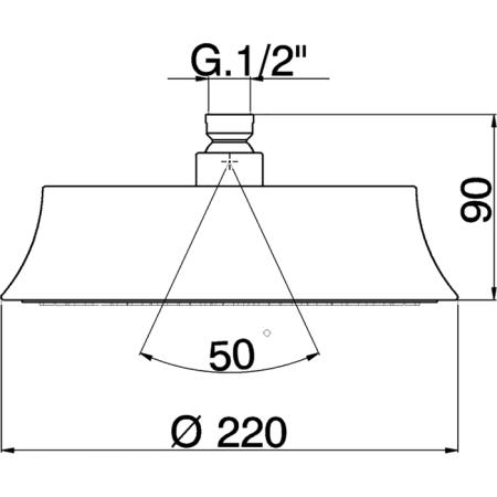 Верхний душ, Cisal, Shower, ширина, мм-220, глубина, мм-220, высота, мм-90, форма-круглая, цвет-Gold