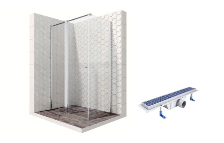 Душевой уголок Ambassador Nord 13011107-ST4, прямоугольный, линейный трап, 120х80, артикул 13011107-ST4