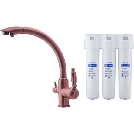 Смеситель для кухни Swedbe Selene Plus 8044K с фильтром Медь, артикул 8044K