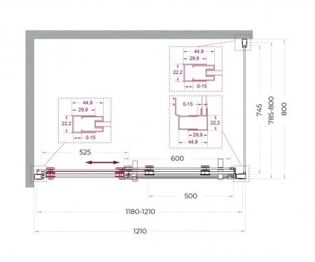 MARINO-2-AH-1-140/90-C-GM Душевой уголок, артикул MARINO-2-AH-1-140/90-C-GM