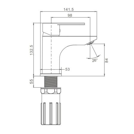 Смеситель для раковины Prohanss P64.10.09, графит