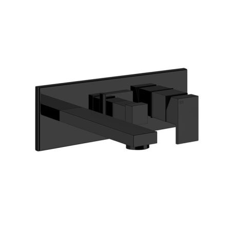 Gessi Rettangolo Встраиваемый смеситель с изливом и переключателем PULL(внешние части), цвет: черный, артикул 44907#299