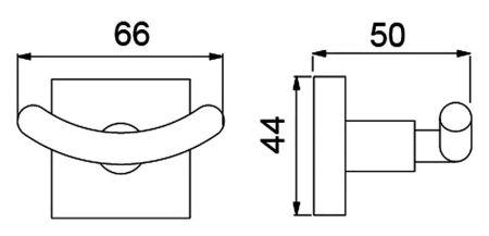 Двойной крючок Timo Selene 12012/03 Черный, артикул 12012/03