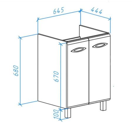 Тумба под раковину Bellezza Джела 70 4639811660019 Белая, артикул 4639811660019