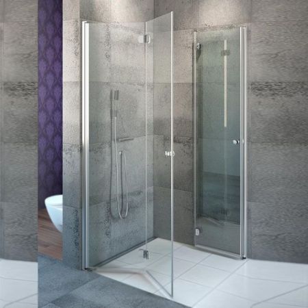 Душевой уголок Radaway Eos KDD-B 80x90 профиль Хром стекло прозрачное с порогом, артикул 37343-01-01N