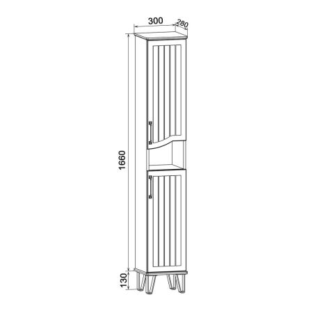 Пенал Runo мята правый Марсель 30 (00-00001221), артикул 00-00001221