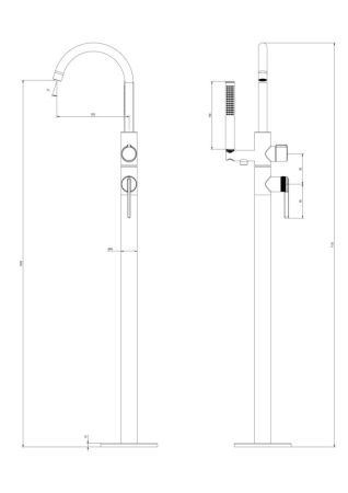 Напольный смеситель для ванны с душем DQ Bonn черный (DA1706005), артикул DA1706005