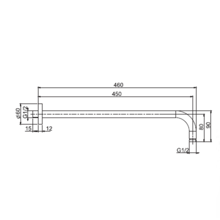 FIMA|Carlo Frattini Wellness Держатель верхнего душа 450 мм., настенный монтаж, цвет золото, артикул F2138OR.45
