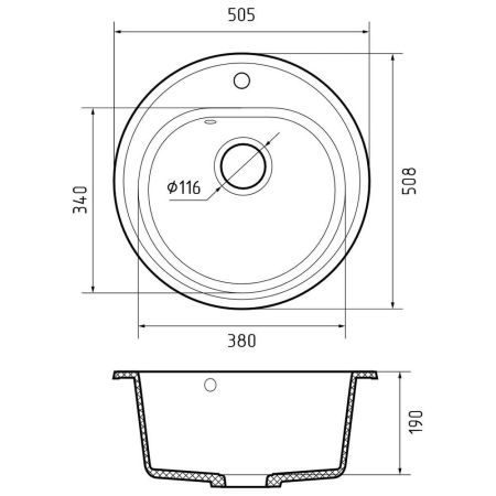 Кухонная мойка GranFest RONDO 510, серый, артикул R-510 серый