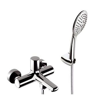 Daniel Fusion, однорычажный смеситель для ванны (излив 18,3 см), c набором для душа, цвет хром
