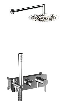 AQG Urban, душевой комплект ER230 на 2-3 потребителя, с настенным кронштейном, цвет хром