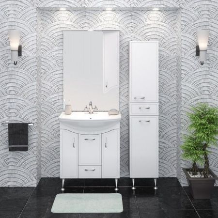 Зеркало со шкафом Runo Севилья 75 4620750022556 с подсветкой Белое