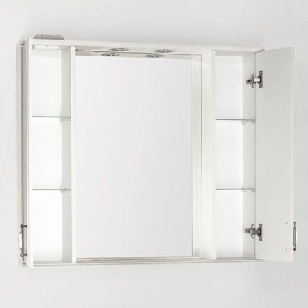 Зеркальный шкаф Style Line Олеандр-2 90/С, рельеф пастель Зеркальный шкаф Style Line Олеандр-2 90/С, рельеф пастель