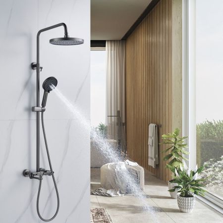 Душевая система Shevanik S4726T, оружейная сталь, артикул S4726T