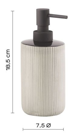 Gedy Naomi, настольный керамический дозатор с пластиковой помпой, цвет черный матовый - серая керамика, артикул NO80(08)