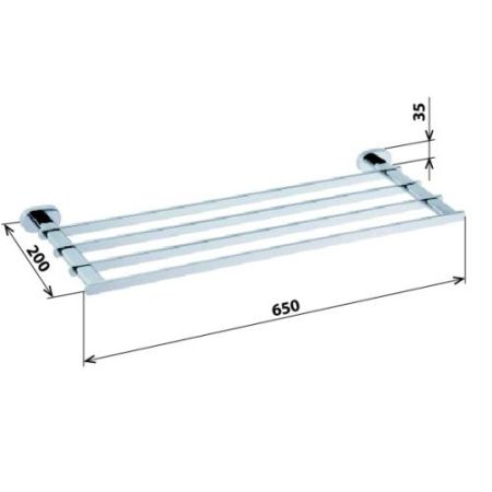 Полочка OVAL для полотенец 650х30х200мм, артикул 118412181