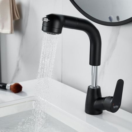 Смеситель для раковины многофункциональный Raffine F291H, черный, артикул F291H