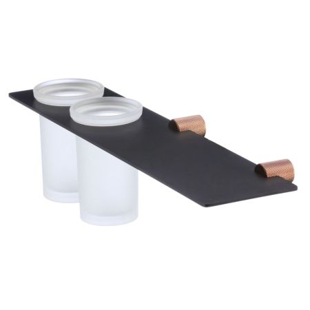 Стакан для ванной комнаты двойной Savol S-002168HD, черный/бронза, артикул S-002168HD