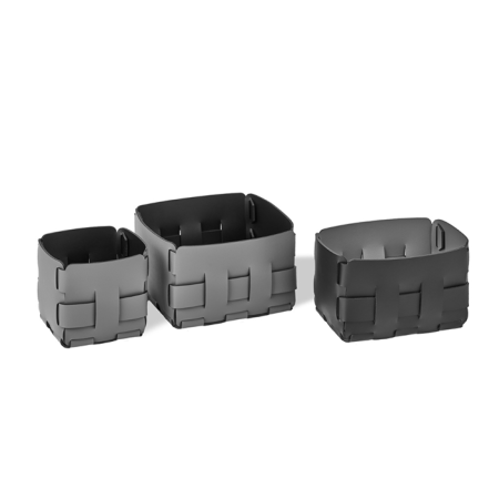 ADJ Корзинка Mini Bottega, 19x19xH13 см., цвет: серый/черный, артикул 1019.03/01