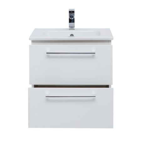 Тумба с раковиной подвесная Dreja Gio 60 см, белый, артикул 77-0101W-com