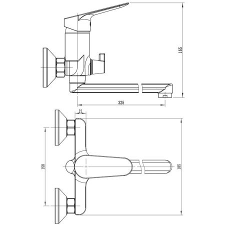 Смеситель для ванны ESKO KZ31W, белый