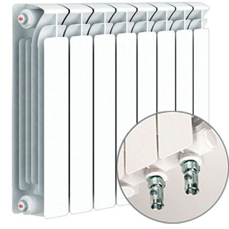 Биметаллический радиатор Rifar Base Ventil 500 8 секций R с нижним подключением, артикул 54033 (прав.)