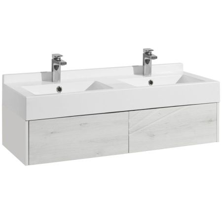 Тумба под раковину Акватон Сакура 120 1A219701SKW80 подвесная Ольха наварра Белый глянец, артикул 1A219701SKW80