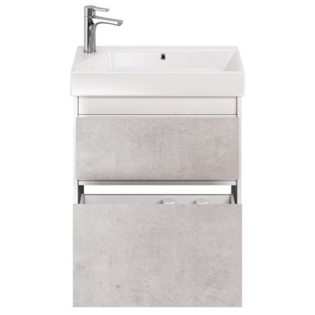 Тумба с раковиной подвесная Dreja Slim 65 см, белый/бетон, артикул 99-0503-com